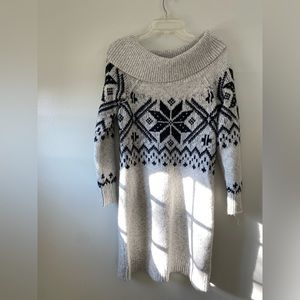 NWT Abercrombie & Fitch Woman’s Medium Fair Isle Boat Neck Knit Dress